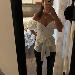 Off the shoulder White top